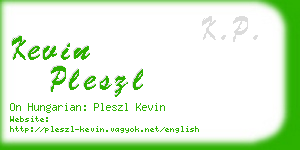 kevin pleszl business card